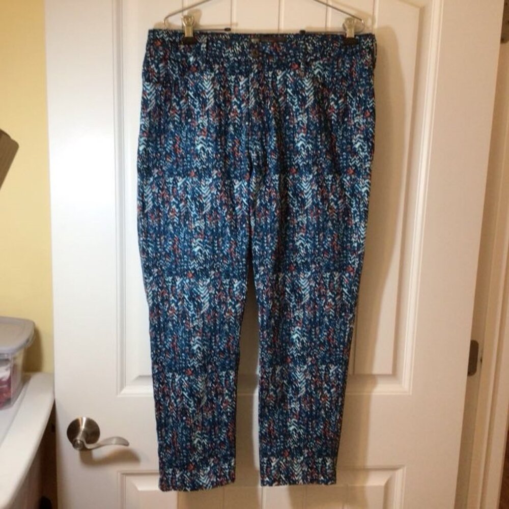 Women’s Levi's teal chevron print Mid Rise Ankle Skinny denim pants, size 14M/32